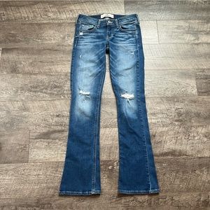 Hollister Low Rise Bootcut Distressed Jeans 3R EUC
